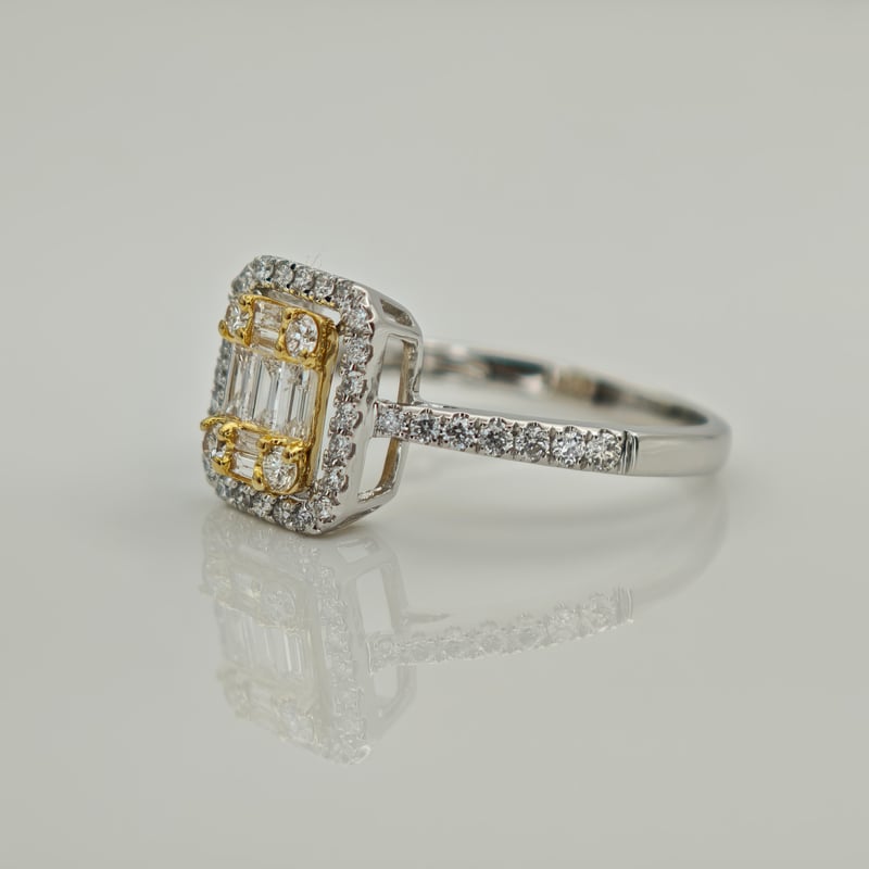 K18YG/WGダイヤモンド 0.166/0.330/0.033ct リング 11.5号 シン