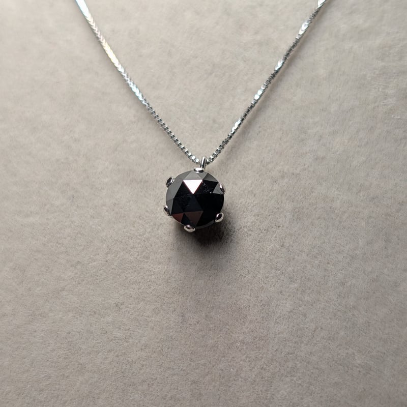 PT900/850 ブラック ダイヤモンド 1.00ct ペンダント 45cmスライド