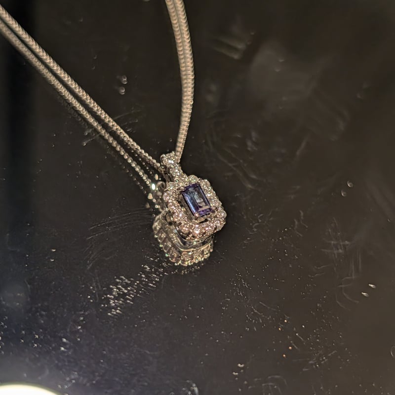 PT950/850アレキサンドライト 0.15ct ダイヤモンド 0.16ct ペンダント