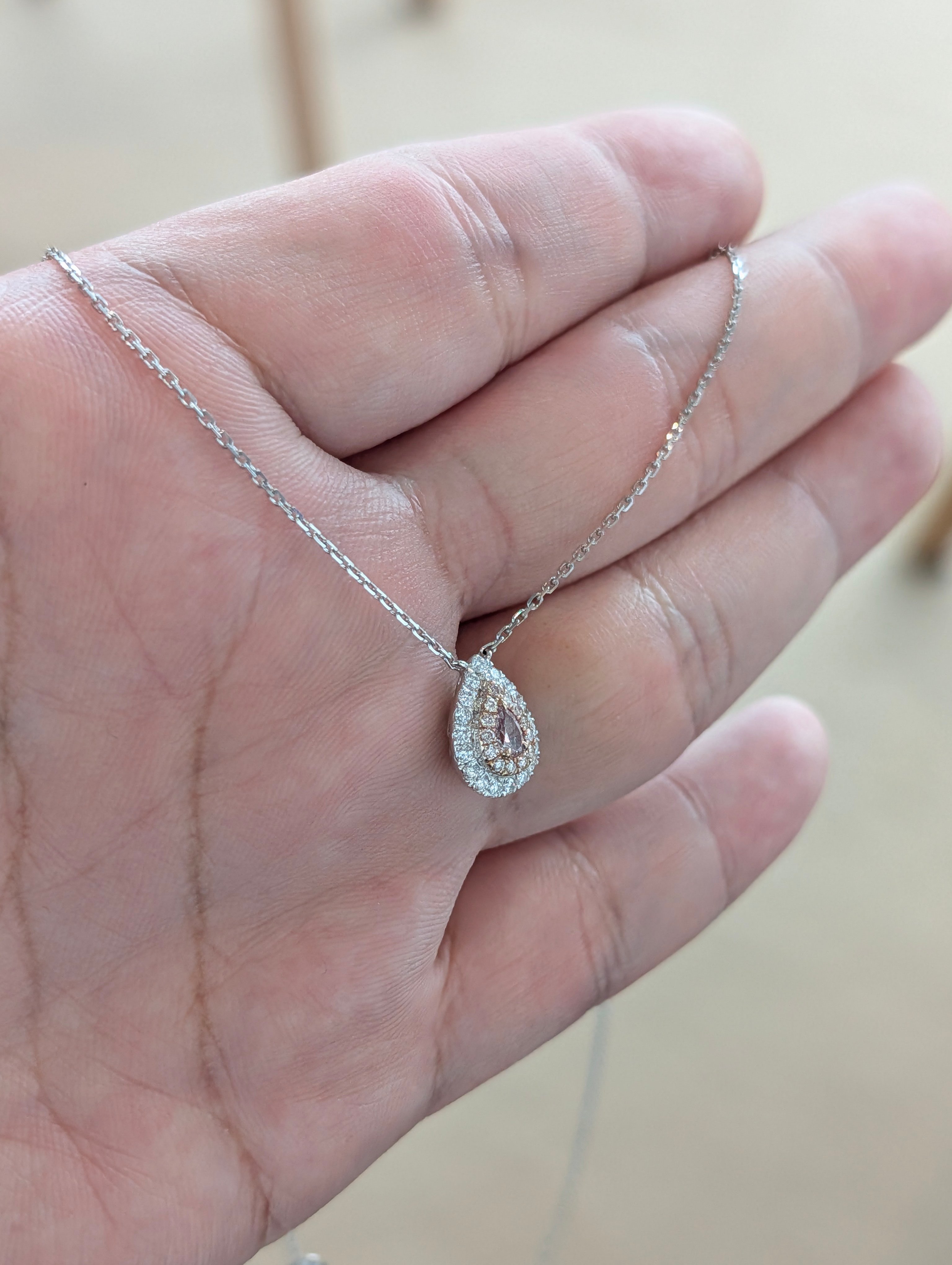 現品限り】K18WG/K18PG ピンクダイヤモンド 0.14ct PD 0.08ct D