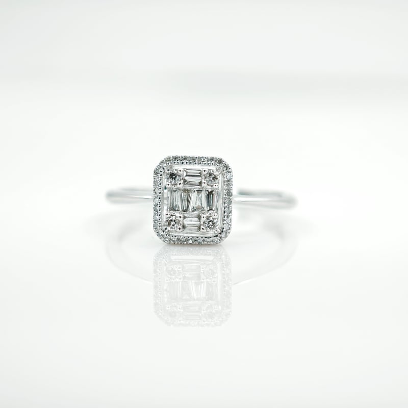 K18WGダイヤモンド 0.073ct/0.083ct リング 11.5号 シンガポールジュエ