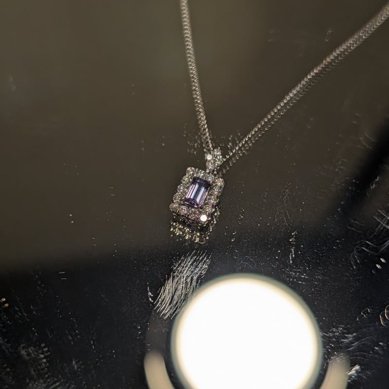 PT950/850アレキサンドライト 0.18ct ダイヤモンド 0.16ct ペンダント