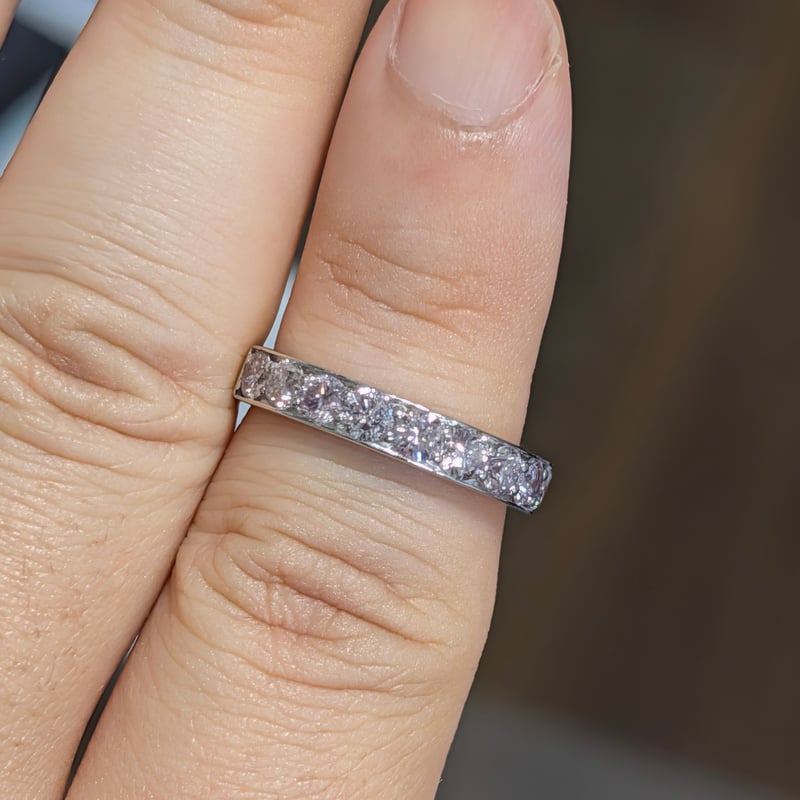 天然ファンシーピンクダイヤモンド0.096ct Pt900リングCGL鑑別