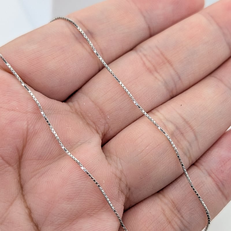 PT950 スクリューチェーンネックレス スライドアジャスター付き 刻印あり PT950 ベネチアン 0.7mm チェーン 45cm スライドアジャスター付
