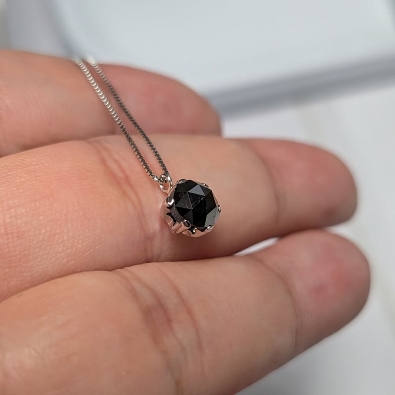PT900/850 ブラック ダイヤモンド 1.00ct ペンダント 45cmスライド