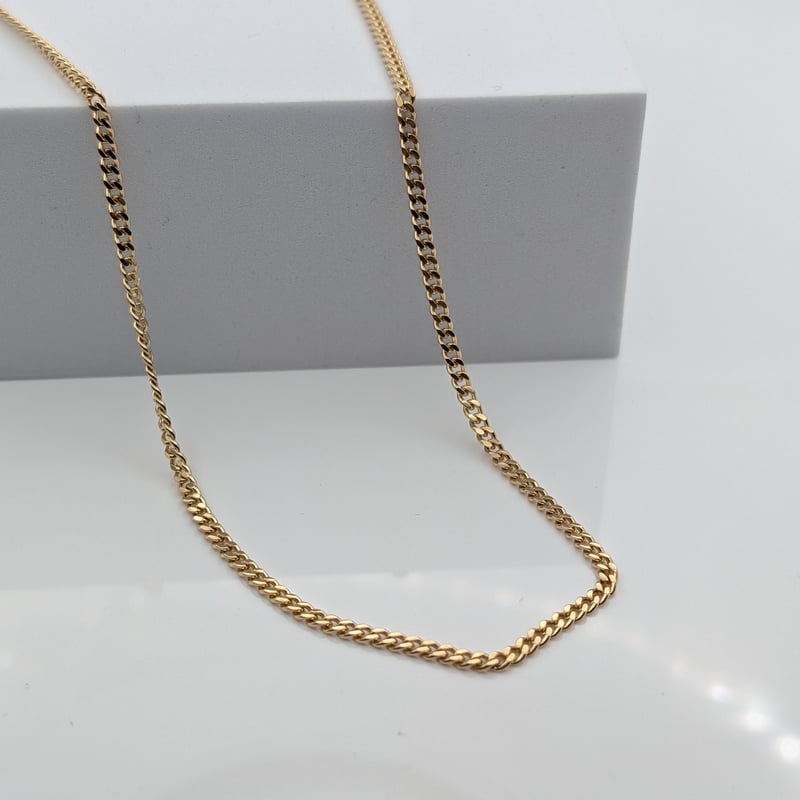 K18YG 10.0g 60cm 2面キヘイ 2.4〜2.5mm幅 ネックレス 引き輪/プレー