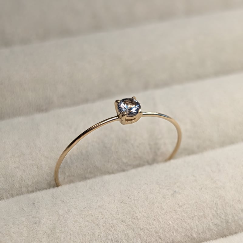 超華奢リング K10 15号 グレー スピネル 3mm ※サイズ直し不可 | 鈴木屋