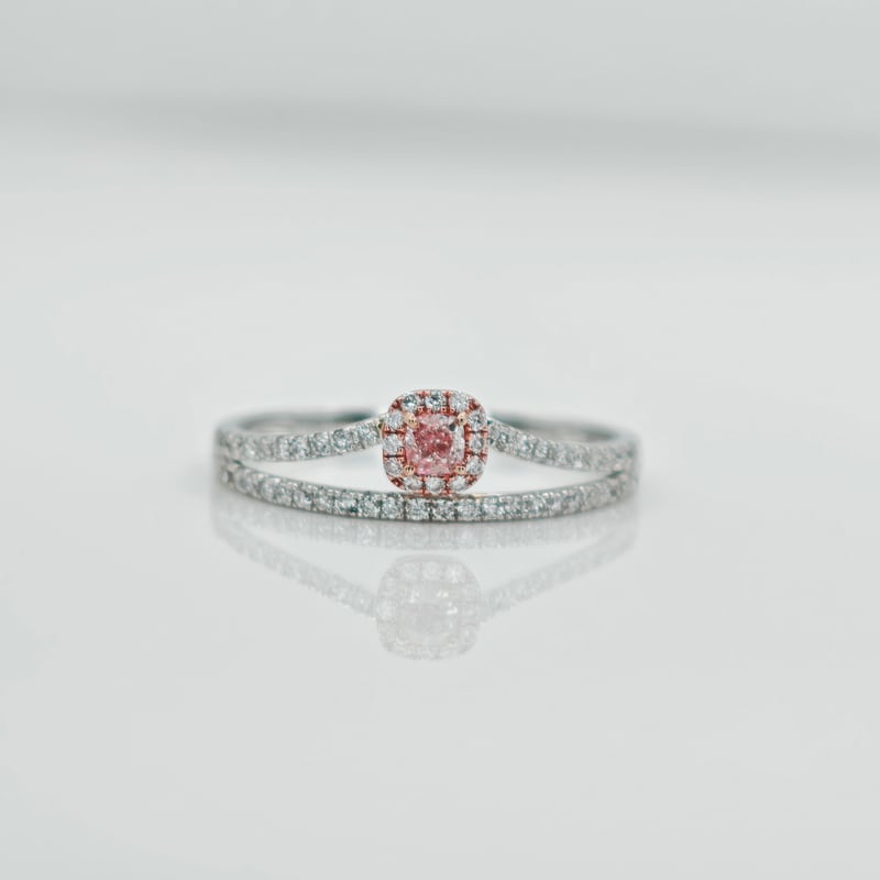 K18WG/PG ピンクダイヤモンド0.08ctダイヤモンド0.20ct リング 12号 |