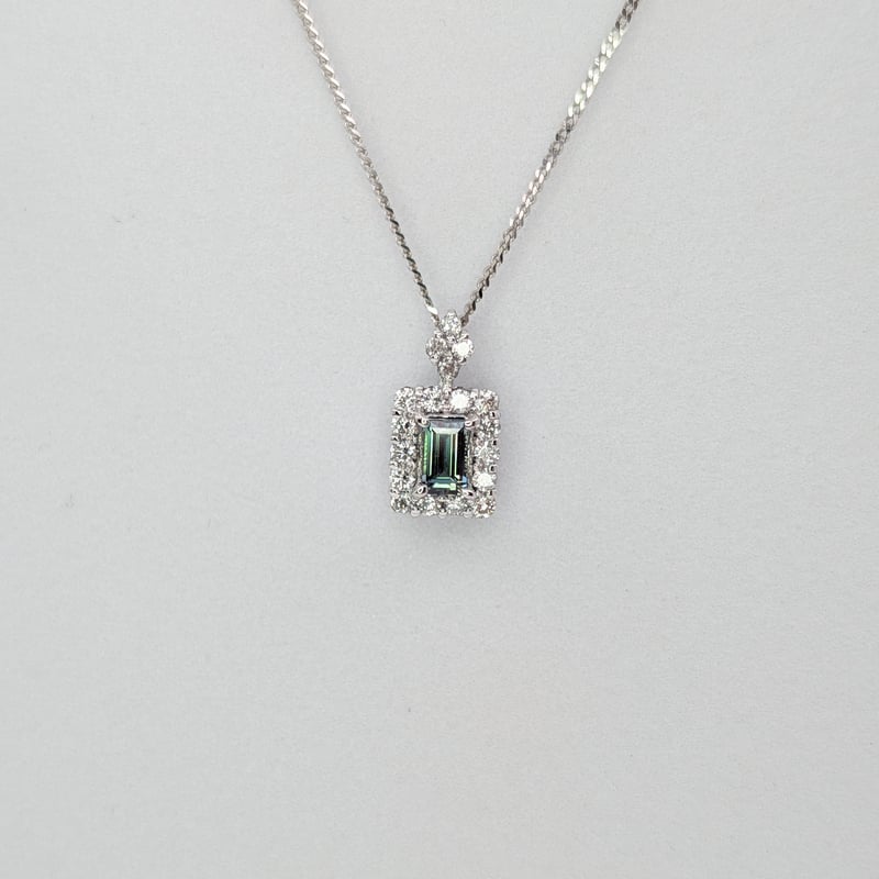 PT950/850アレキサンドライト 0.18ct ダイヤモンド 0.16ct ペンダント