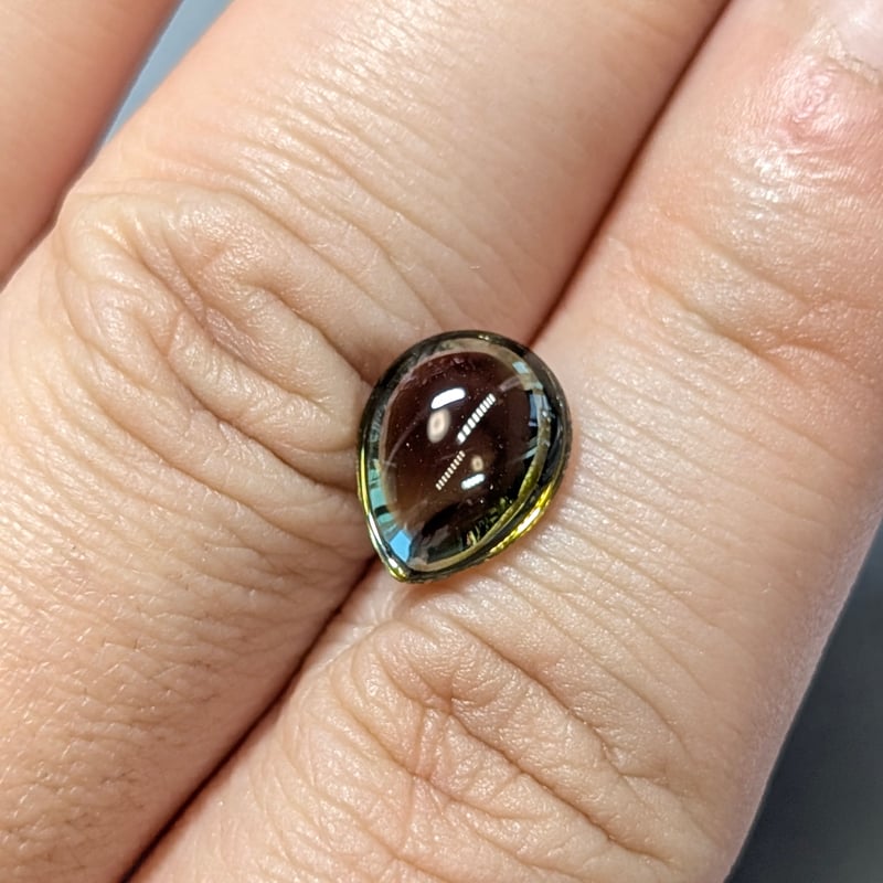 トルマリン ダブルカボションカット 3.38ct ペアシェイプ ルース