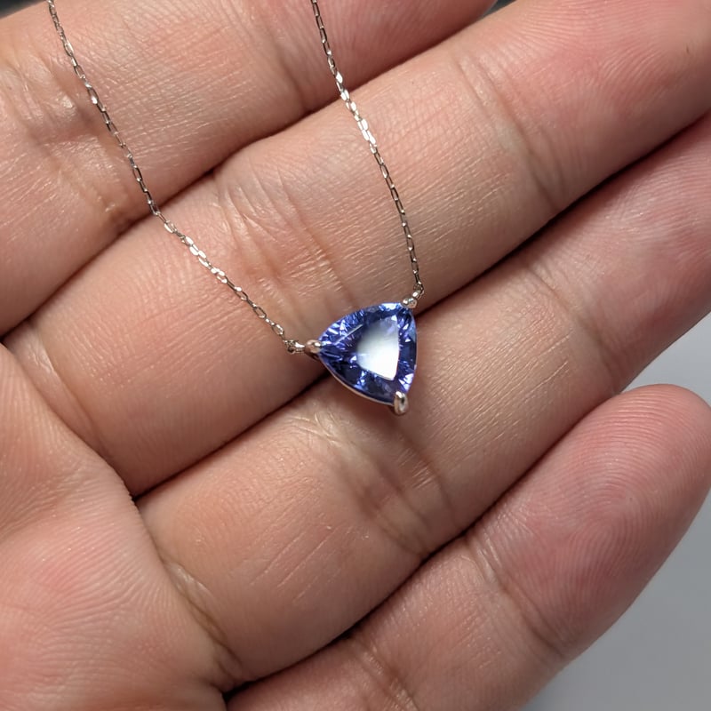 PT900/850 タンザナイト 1.70ct トリリアントペンダント 45cmスライド