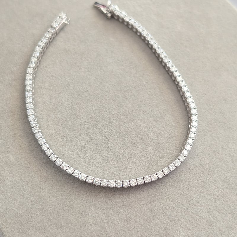 受注生産】750 (K18WG) ダイヤモンド 約3.0ct 17.7cm 2.1mm×75