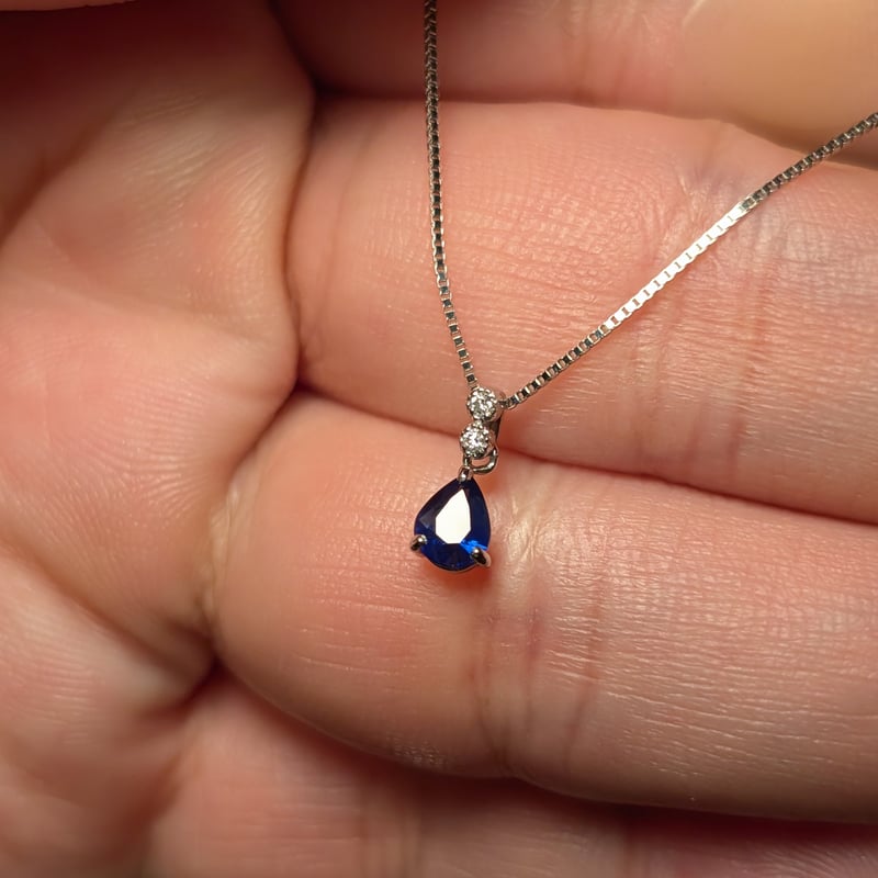 AIGS鑑別】PT950/850ロイヤルブルーサファイア 0.34ct ダイヤモンド 0.0