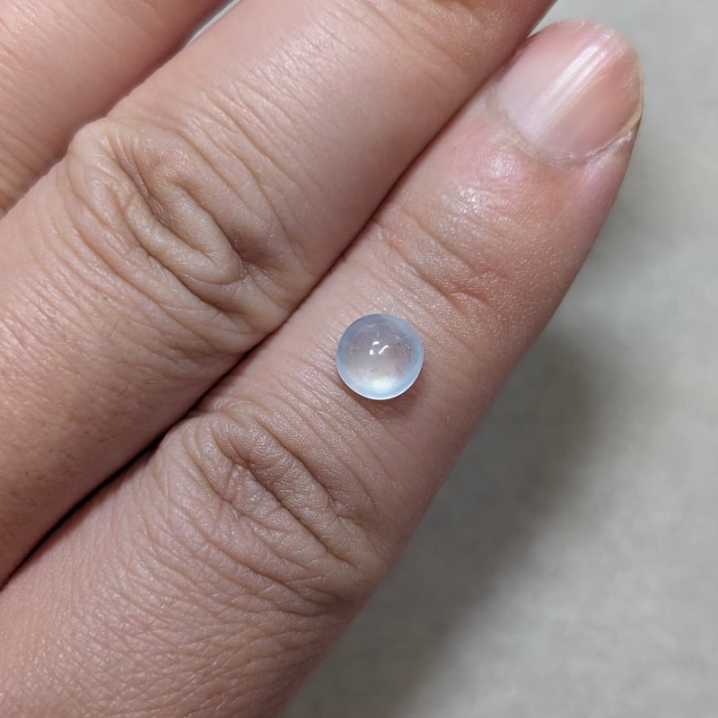 日独鑑別書】氷翡翠 1.198ct 6.14×6.22mm ラウンド カボション カット 