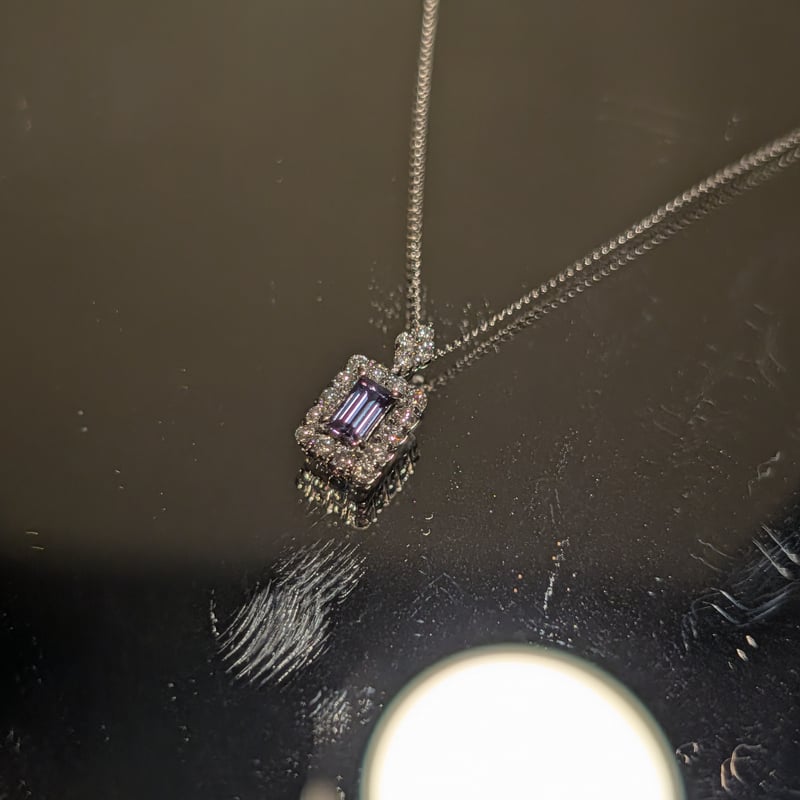 PT950/850アレキサンドライト 0.18ct ダイヤモンド 0.16ct ペンダント