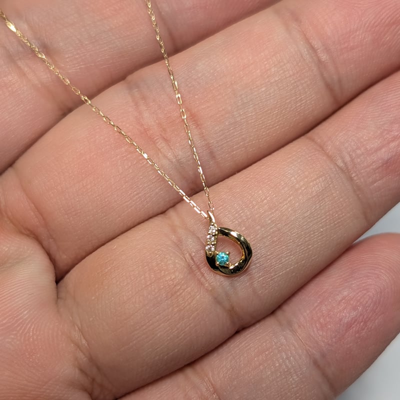 メーカー協賛セール】K18 パライバトルマリン 0.01ct ダイヤモンド
