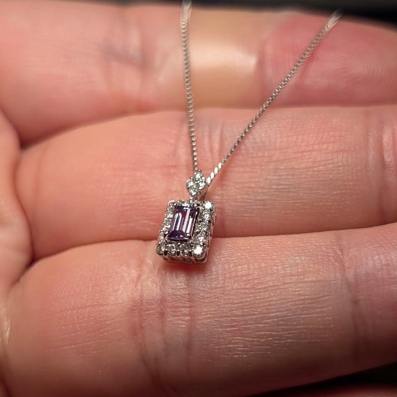 PT950/850アレキサンドライト 0.18ct ダイヤモンド 0.16ct ペンダント
