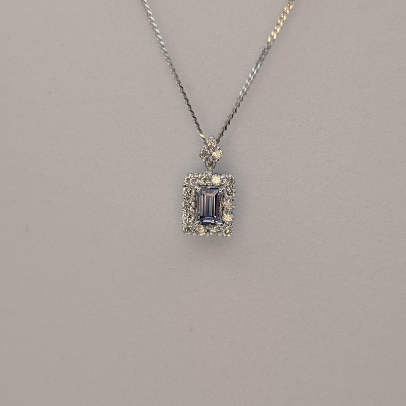 PT950/850アレキサンドライト 0.18ct ダイヤモンド 0.16ct ペンダント