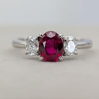 【CGL鑑別書】PT900 ピジョンブラッドルビー 1.286ct ダイヤモンド 0.41ct 13.5号 リング　UsedJewelry