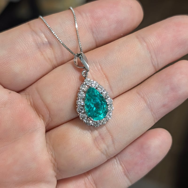 日独鑑別書】PT900/850 コロンビア産 エメラルド 2.70ct ダイヤモンド