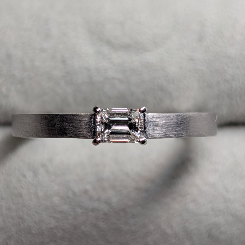 現品限り】PT900 ダイヤモンド 0.25ct ヘアライン仕上げ リング 12号 