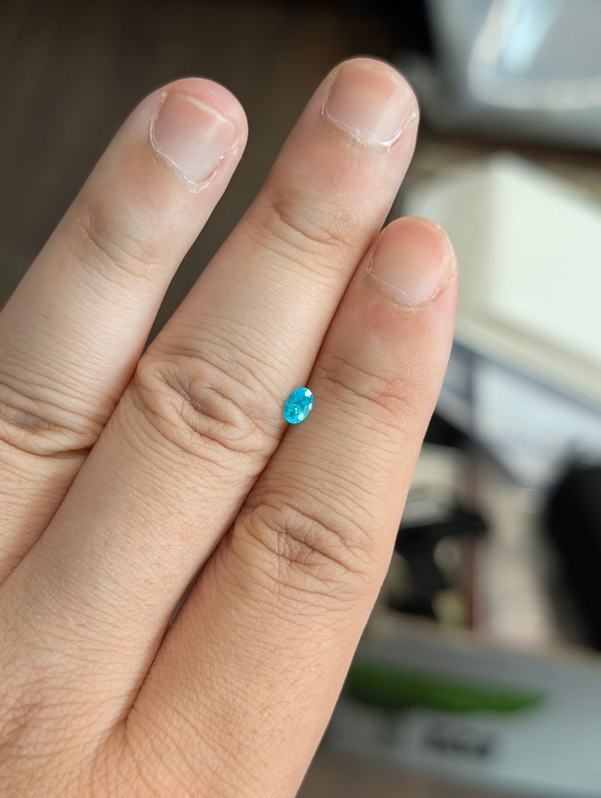 パライバトルマリン 0.21ct 4.7×3.2mm オーバル ルース ブラジル