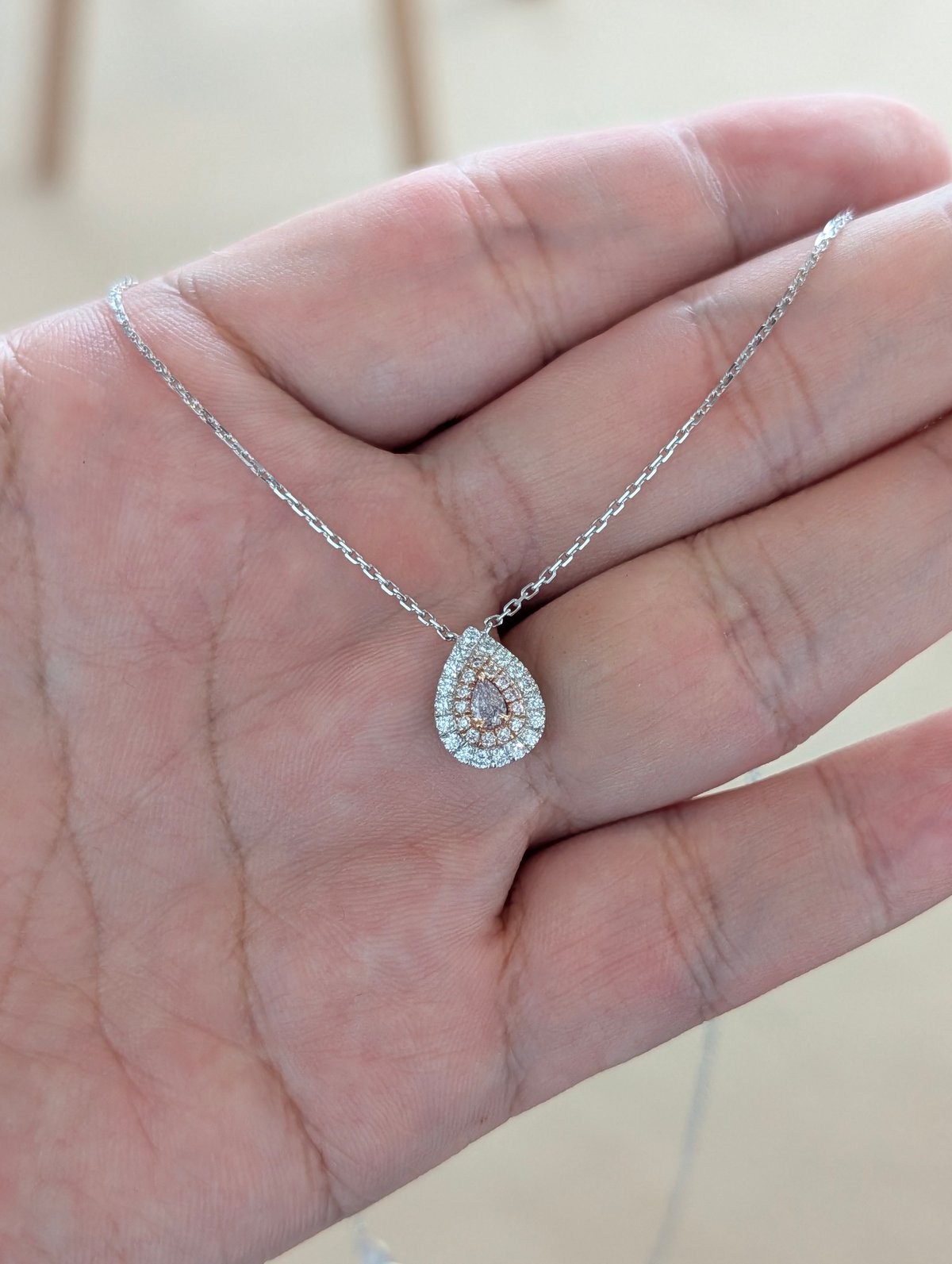 K18WG/K18PG ピンクダイヤモンド 0.14ct PD 0.08ct D 0.19ct