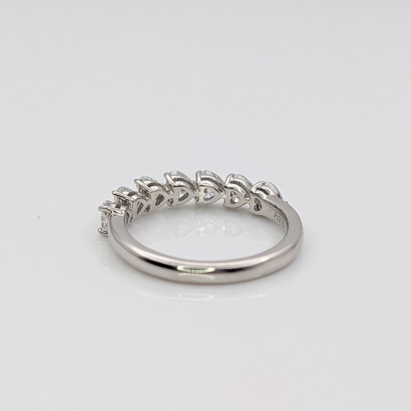 CGL鑑定書】PT900 ダイヤモンド 1.028ctハートシェイプ7pcs Dカラー VS