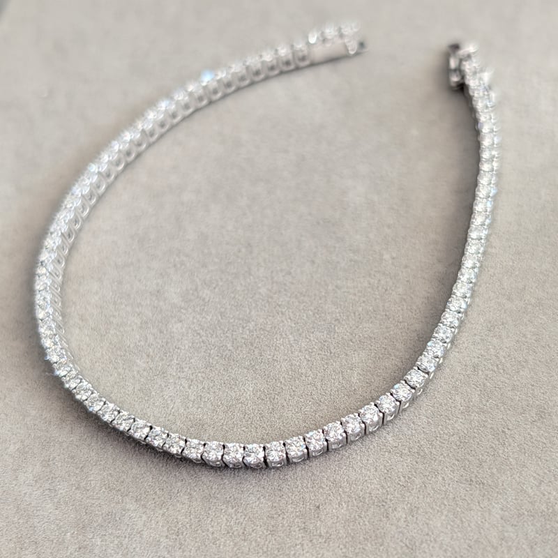 受注生産】750 (K18WG) ダイヤモンド 約3.0ct 17.7cm 2.1mm×75