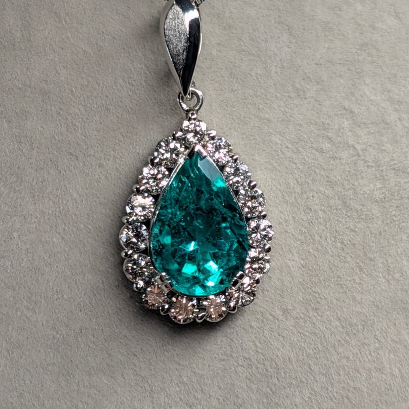 日独鑑別書】PT900/850 コロンビア産 エメラルド 2.70ct ダイヤモンド