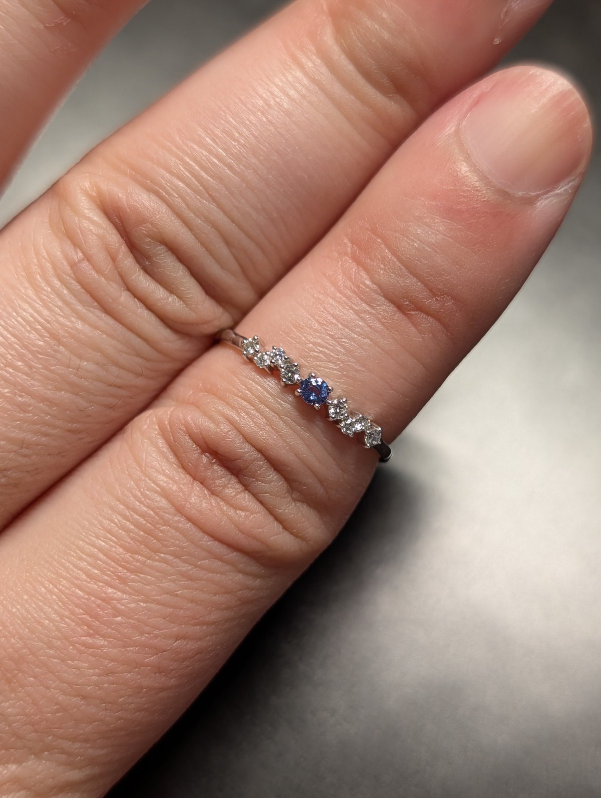 PT900 アレキサンドライト 0.07ct ダイヤモンド 0.10ct リング 13号 |