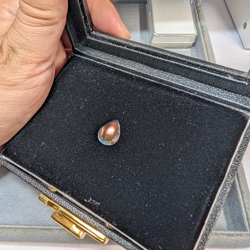 極上品質】 ラブラドライト 4.14ct 12.48×9.32mm ペアシェイプ