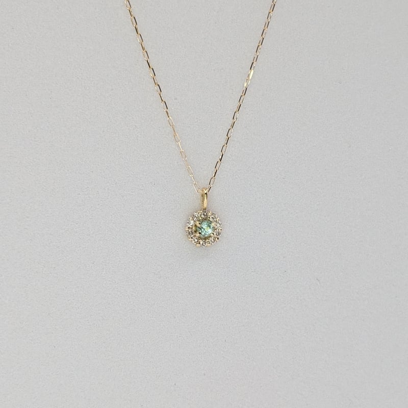 K18 ミニミニパライバトルマリンペンダント 0.03ct ダイヤモンド 0.03