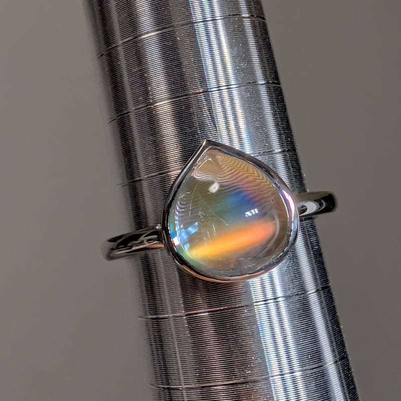 現品限り】PT900 最高品質アンデシンラブラドライト 4.37ct 鍛造リング