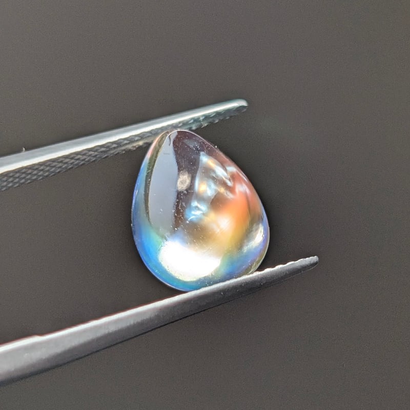 極上品質】 ラブラドライト 4.14ct 12.48×9.32mm ペアシェイプ