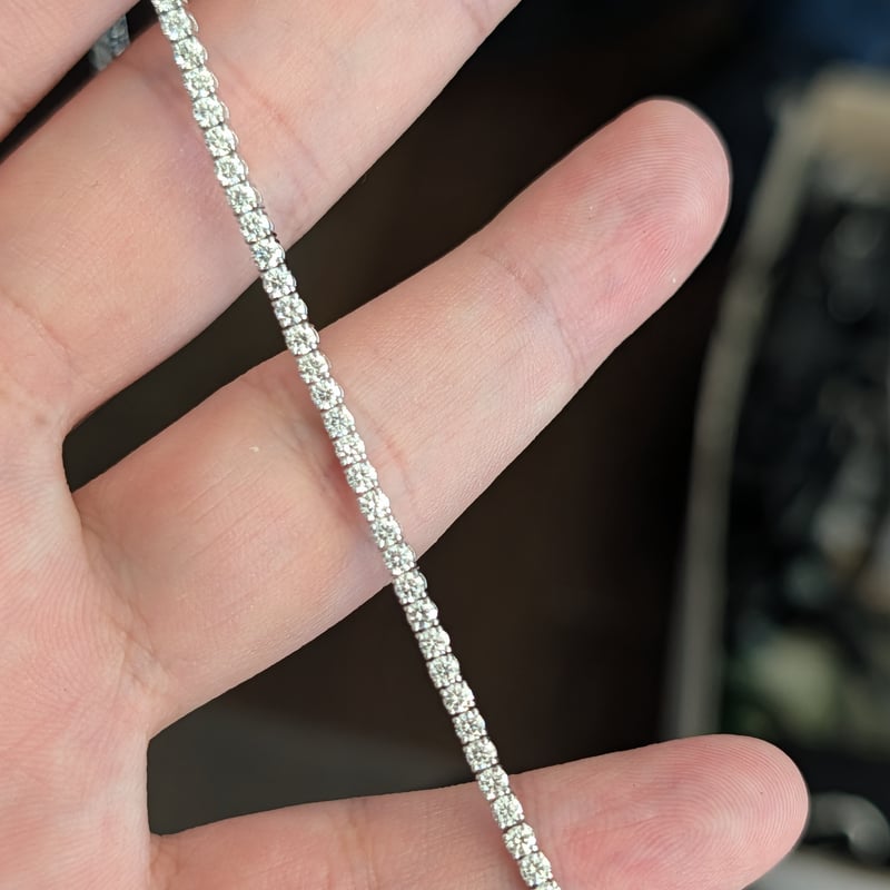 受注生産】750 (K18WG) ダイヤモンド 約3.0ct 17.7cm 2.1mm×75