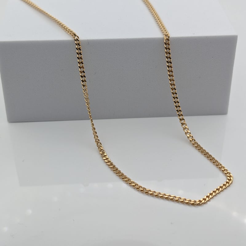 K18YG 10.0g 60cm 2面キヘイ 2.4〜2.5mm幅 ネックレス 引き輪/プレー