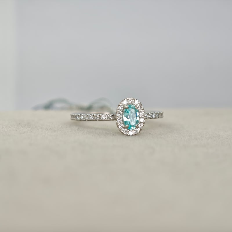 セ-ル❣️PTパライバトルマリンダイアモンド入りペンダントトップ PT950 パライバトルマリン 0.192ct ダイヤモンド 0.19ct リング 12号