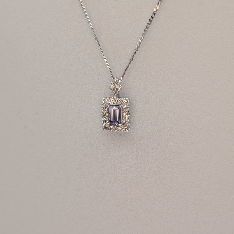 PT950/850アレキサンドライト 0.18ct ダイヤモンド 0.16ct ペンダント