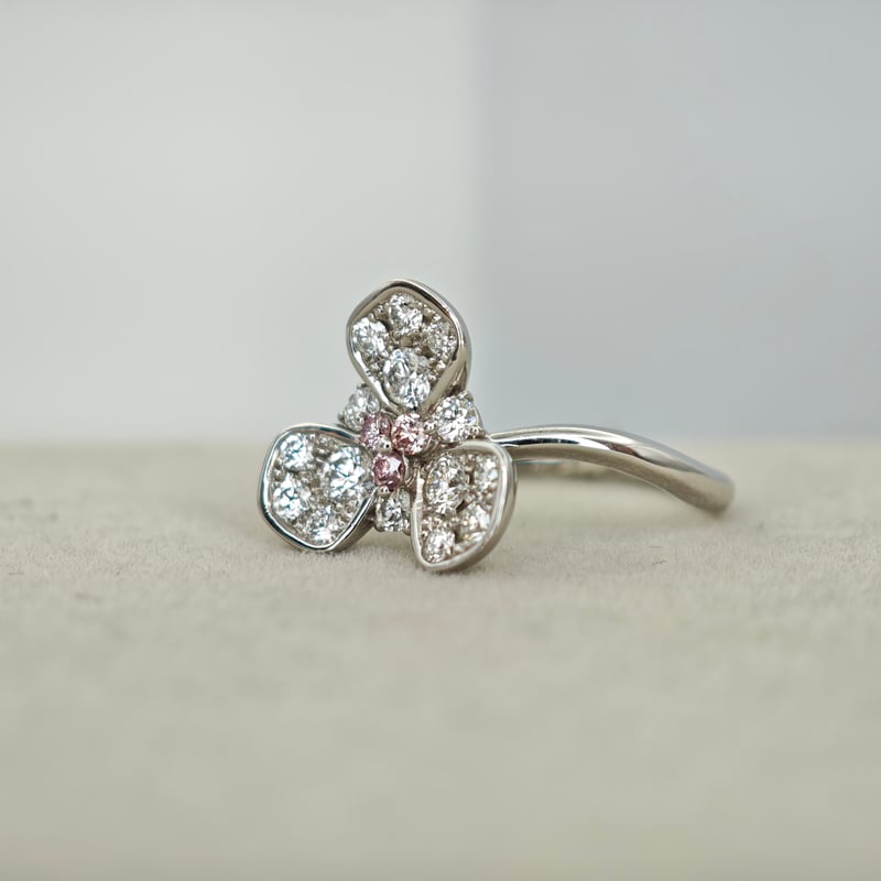 PT900 ピンクダイヤモンド 0.09ct ダイヤモンド 0.65ct リング 11.5号