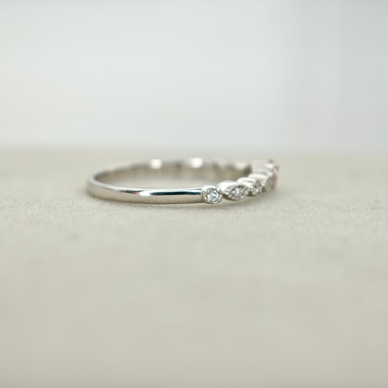 CGL鑑定書付】PT950 ピンクダイヤモンド 0.08ct ダイヤモンド 0.06ct リ