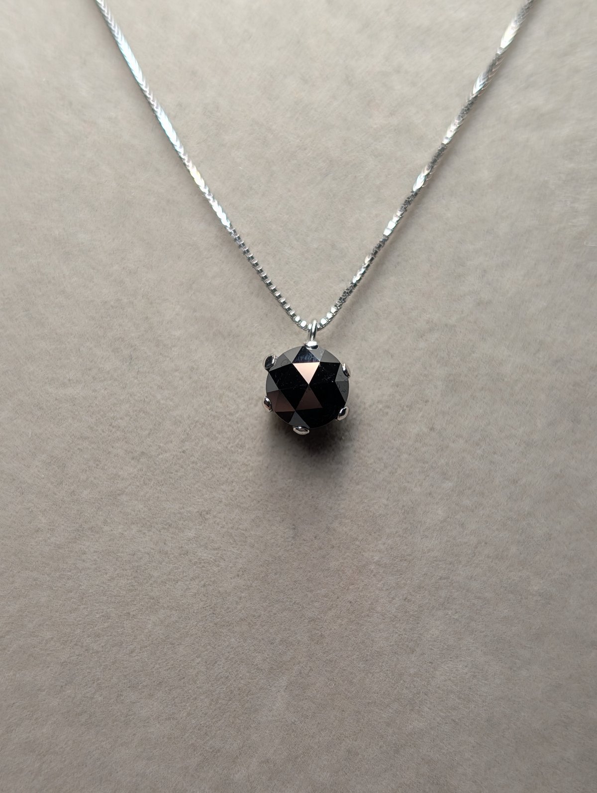 PT900/850 ブラック ダイヤモンド 1.00ct ペンダント 45cmスライド