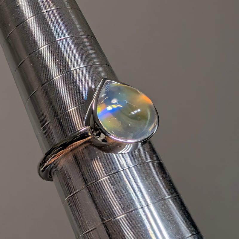 現品限り】PT900 最高品質アンデシンラブラドライト 4.37ct 鍛造リング