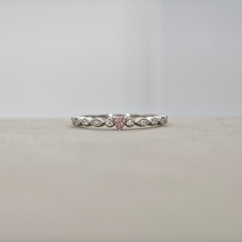 CGL鑑定書付】PT950 ピンクダイヤモンド 0.08ct ダイヤモンド 0.06ct リ