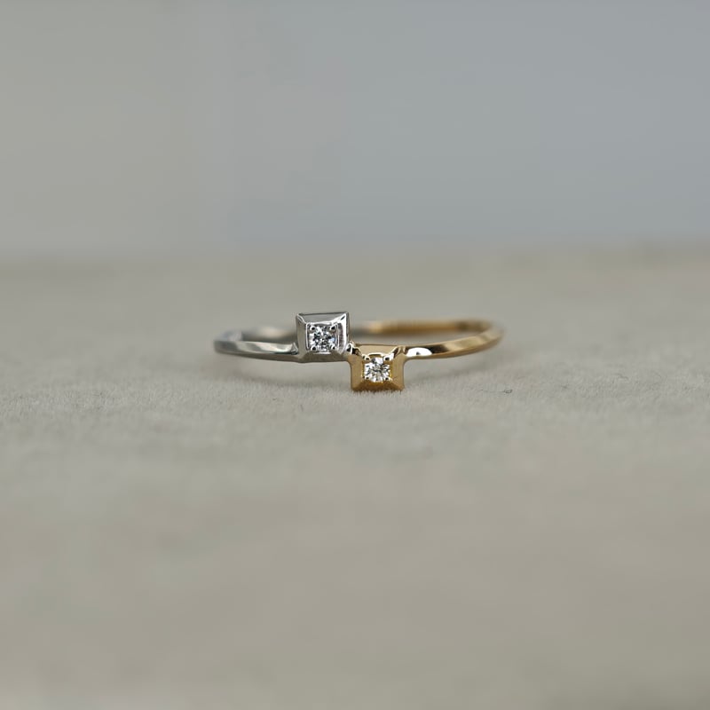 GLORY DESIGN】PT900/K18 ダイヤモンド 0.02ct リング サンプルサ