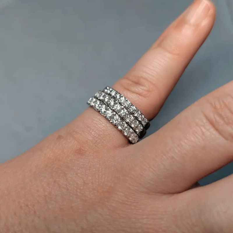 受注生産】鈴木屋VSupダイヤモンド使用 ヤマガタ留めハーフエタニティ