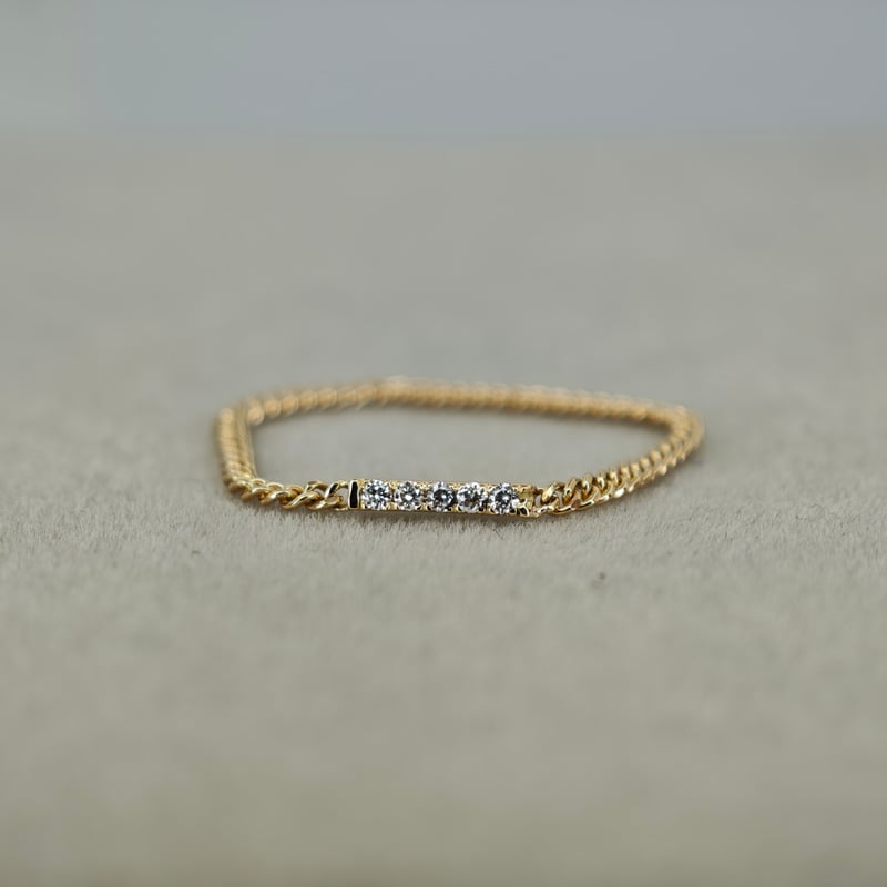 GLORY DESIGN】K18 ダイヤモンド 0.03ct チェーン リング サンプルサイ