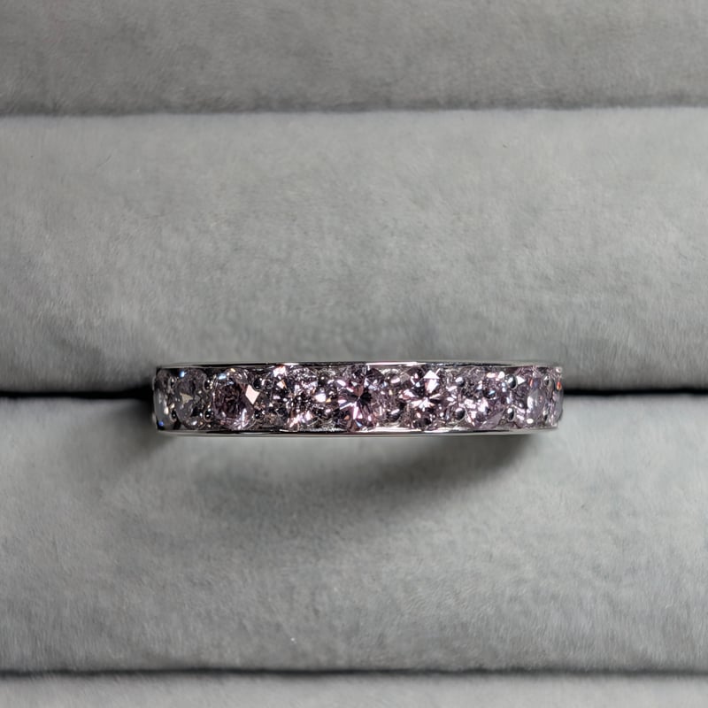 CGL鑑別書】PT900 ピンクダイヤモンド 合計1.00ct 14号 リング