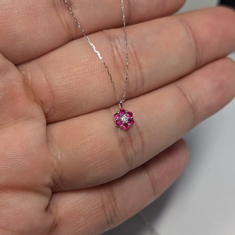 メーカー協賛セール】PT900/850 ルビー 0.12ct ダイヤモンド 0.01ct フ