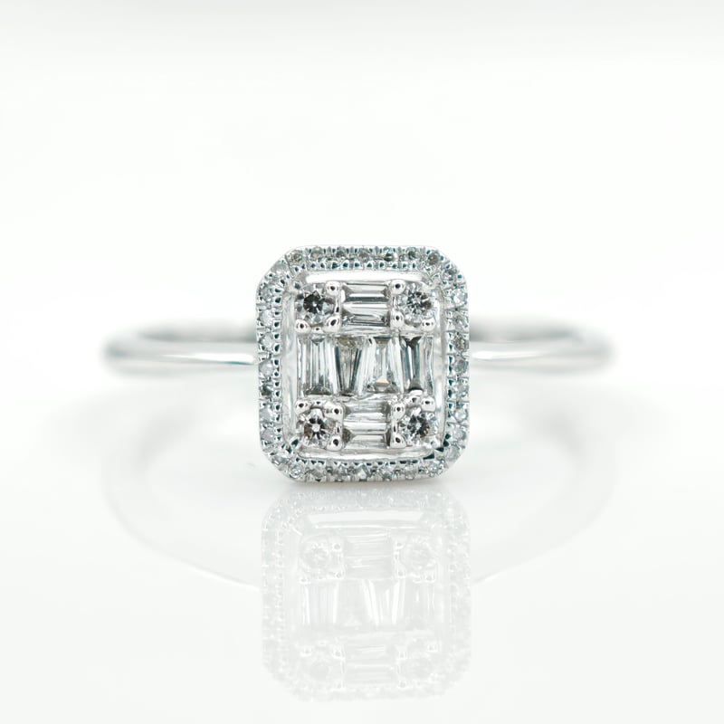 K18WGダイヤモンド 0.073ct/0.083ct リング 11.5号 シンガポールジュエ